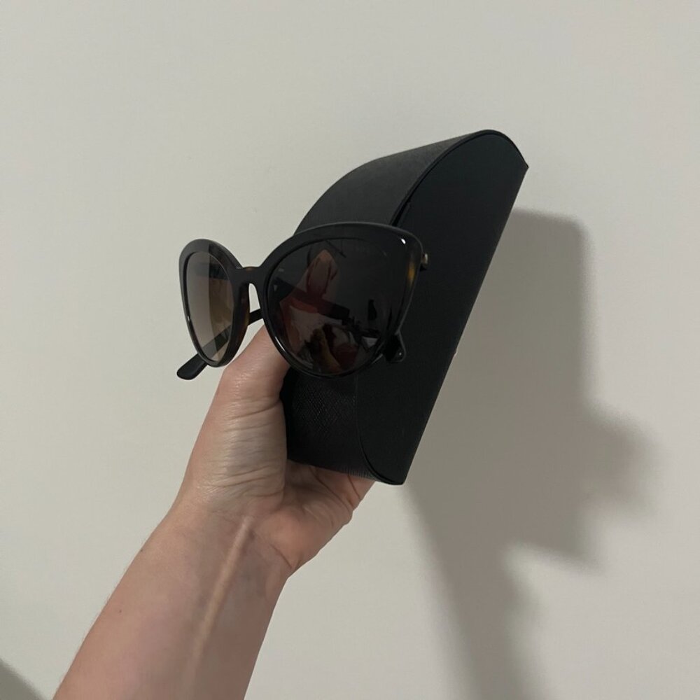 Prada Black Cat Eye Acetate Sunglasses with Case - Picture 3 of 7